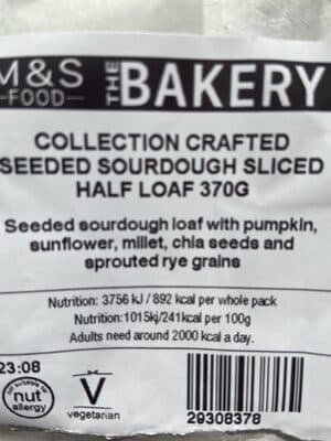 Collection Crafted Seeded Sourdough Half Loaf