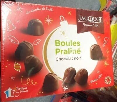 Chocolat noir boules praliné