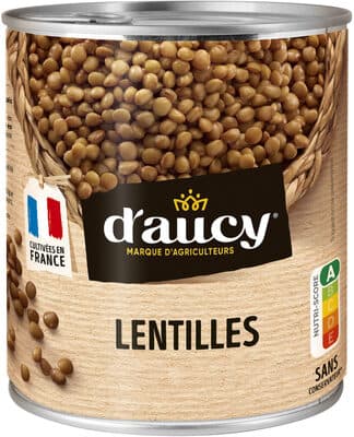 Lentilles préparées Cultivés en France d'aucy 530g