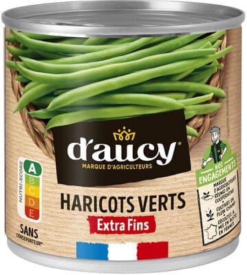 Haricots verts extra fins d'aucy 220g
