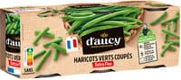 Haricots verts extra fins coupés d'aucy cart.3x110g