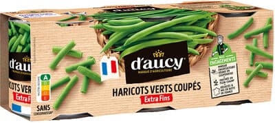 Haricots verts extra fins coupés d'aucy cart.3x110g