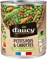 Petits pois Carottes tendres et fondants d'aucy 530g
