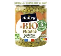 Petits pois Carottes en rondelles Bio engagé d'aucy 340g