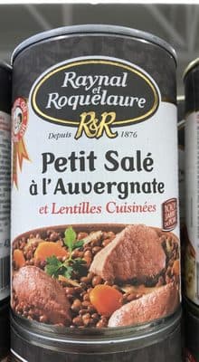 Petit salé à l'Auvergnate et lentilles cuisinées RAYNAL ET ROQUELAURE,420g