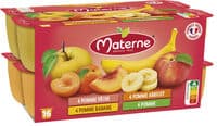 MATERNE Compotes Coupelles Multivariétés Fruits Jaunes 16x100g