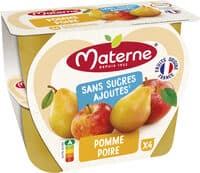 MATERNE Compotes Coupelles Pomme Poire 4x100g