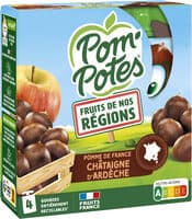 POM'POTES Compotes Gourdes Pomme Châtaigne d'Ardèche 4x90g