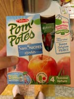 POM'POTES Compotes Gourdes Pomme Nature 4x90g