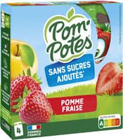 POM'POTES Compotes Gourdes Pomme Fraise 4x90g