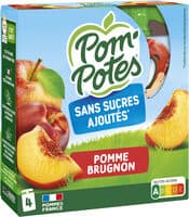 POM'POTES Compotes Gourdes Pomme Brugnon 4x90g