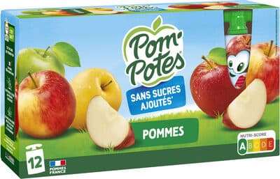 POM'POTES Compotes Gourdes Pomme Nature 12x90g