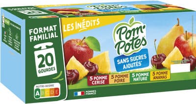 POM'POTES Compotes Gourdes Multivariétés Les Inédits 20x90g