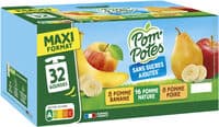 POM'POTES Compotes Pomme, Pomme Poire, Pomme Banane 32x90g