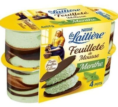 Feuilleté de mousse menthe