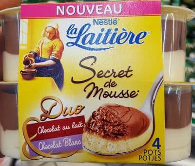 Secret de Mousse Duo Chocolat au Lait Chocolat Blanc