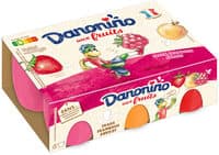 Danoino aux fruits fraise framboise abricot 50 g x 6