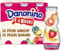 Danonino aboire sav fraise banane abric peche 100gx6
