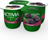 Activia fruits 125 g x 4 pruneau