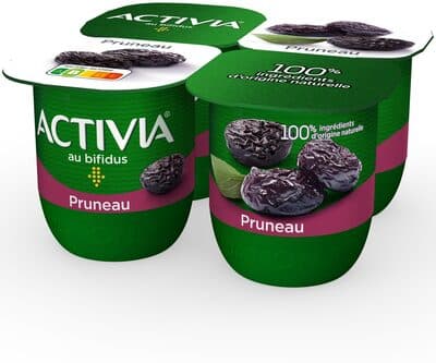 Activia fruits 125 g x 4 pruneau