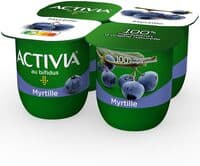 Activia fruits 125 g x 4 myrtille