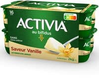Activia bifidus saveur vanille sans arome artificielle 125 g x16