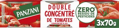 Panzani concentre de tomates sans residu de pesticides 3x70g