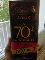 Dessert le 70 % cacao Noir intense