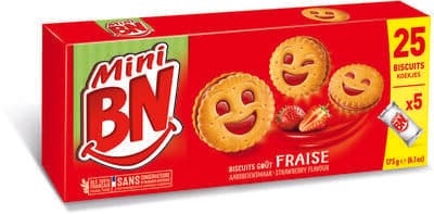 BN - Cookies - Mini Strawberry x 5, 175g (6.2oz)