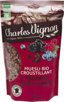 Muesli bio croustillant chocolat fruits rouges