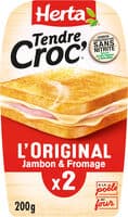 Tendre Croc' L'original Jambon et Fromage x2
