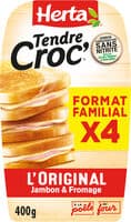 HERTA Croque-Monsieur Jambon fromage sans nitrite x4 400G