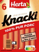 HERTA KNACKI Saucisses 100% pur porc x6 - 210g