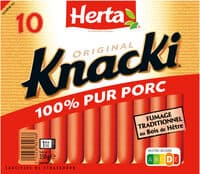 HERTA KNACKI Saucisses 100% pur porc x10 - 350g