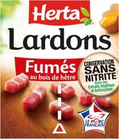 HERTA Lardons fumés conservation sans nitrite - 2x75g