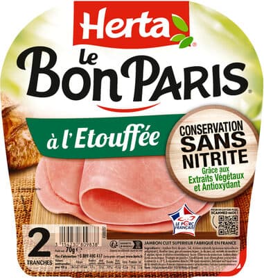 HERTA LE BON PARIS Jambon conservation sans nitrite x2 - 70g