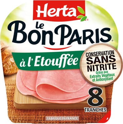 HERTA LE BON PARIS Jambon à l'étouffée sans nitrite x8 -280g