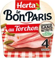 HERTA LE BON PARIS Jambon au Torchon sans nitrite x4 - 140g