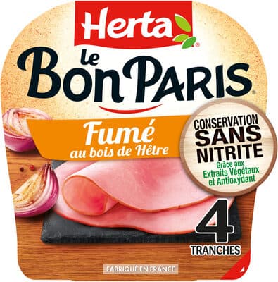 HERTA LE BON PARIS Jambon Fumé sans nitrite x4 - 140g