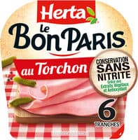 HERTA LE BON PARIS Jambon au Torchon sans nitrite x6 - 210g