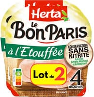 HERTA LE BON PARIS à l'étouffée sans nitrite x4 LOT 2