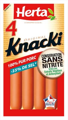 Original Knacki 100% Pur Porc -25% de sel