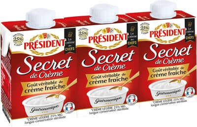 CREME SEMI EPAISSE 25% MAT. GR STERILISE UHT