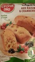 Cakes aux raisins et cranberries