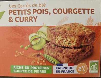 Les Tendres Carrés blé, petits pois, courgette & curry