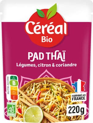 céréales et légumes, façon pad thaï, bio