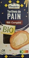 Tartines de pain - blé complet - Bio