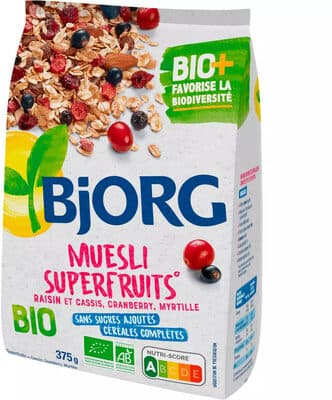 Muesli Superfruits Raisins, cassis, cranberry, myrtille