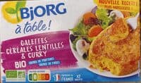 Galettes céréales Lentilles et curry