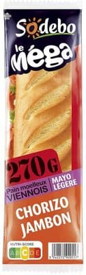 Sandwich le méga jambon chorizo mayo légère